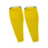 1 Pair Soccer Shin Guards Sports Shin Guards with Honeycomb Anti-Collision Pads Calf geltona
