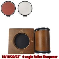 2025 Upgraded Angle Sharpener Four Angles 15/18/20/22° Fixed Angle Roller Sharpener Agate Sharpening Stone Set Diamond Whetstone 15 18 20 22 angles