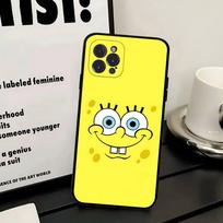Cartoon S-SpongeBob S-SquarePants Phone Case For IPhone 16 15 14 13 12 11 17 Pro Max Simplicity Back TPU Soft Case iPhone 13 pro yellow