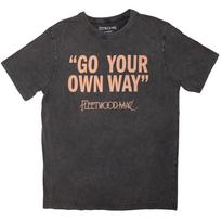 Fleetwood Mac Unisex Stone Wash T-Shirt: Go Your Own Way (Charcoal Grey) (Large) S