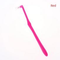 Interdental Brush Single-Beam Soft Teeth Cleaning Toothbrush Oral Care Tool Small Head Soft Hair Implant Adult raudona