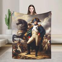 Napoleon Bonaparte Crossing the Alps Art Wool Blanket  Warm Throw for Home Office Winter 80x120cm(31x47inch)