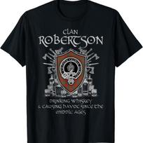 Robertson Clan Tartan Crest Causing Havoc Middle Ages T-Shirt S įvairiaspalvis