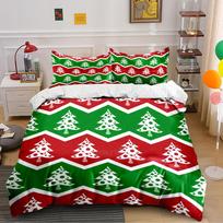 Christmas Tree Chevron Bedding Set Bedding set (1 duvet cover, 2 pillowcases, duvet not included) 135x200cm
