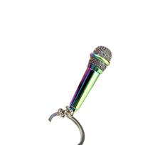 Microphone Pendant Keychain Simulation Mic Shaped Keyring Fashionable Bag Charm Stylish Accessory for Music Lovers įvairiaspalvis