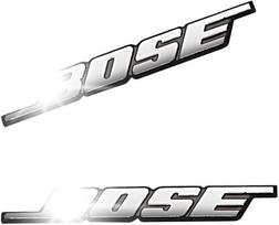 Chaojibao 4 Pcs B-O-S-E Speaker Emblem Type Set Double-Sided Tape Stopper Aluminum Polished Mirror Finish (Black BOSE) juoda