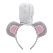 4 vnt. Pelės ausų lankelis Vaikų kostiumas Gyvūno karnavalo aksesuaras Patogus poliesteris Headband white