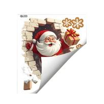 Kalėdų Senelio sienų lipdukai Kalėdos Santa laužantis plytų sieną lipdukas juokingas 3D iliuzijos akcentas lipdukas šventiniam namų vakarėliui svetainės miegamojo dekoras B