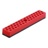 43 Bit Capacity Hex Bit Organizer Magnetic Bit Holder Clutter-Free Workspace raudona