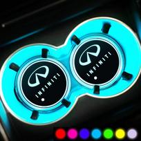 Automobilio puodelio laikiklio kilimėlis su LED apšvietimu Infiniti Q50 G35 FX35 G37 G35 M37 M35 QX70 QX80 QX60 QX50 EX35 FX45 FX37 Q30 Q80 Q70 Q60 A blue