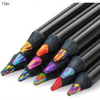 12Pcs/set Rainbow Gradient Magic Pencils - Vibrant Graffiti & Drawing Markers,  School Supplies for Creative Writing and Art