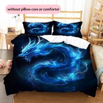 Lightning dragon  Pattern Bedding Quilt Set Quilt Cover Pillowcase Home Decoration  Gift (1 * duvet cover + 2 * pillowcase, without core) 135x200cm