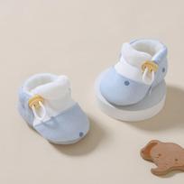 Unisex Baby Walker Shoes: Soft Cotton, Non-Slip Sole, Velvet Lined, for 0-12 Months, Suitable for Spring to Winter. L (6-12 months) white