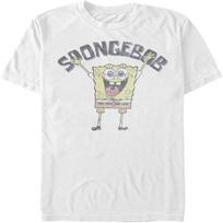 Nickelodeon Big & Tall Spongebob Squarepants Happy Bob Men's Tops Short Sleeve Tee Shirt M balta