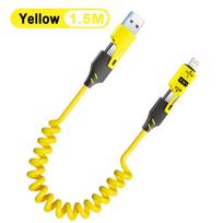 Zinc Alloy USB-C 4IN1 65w Fast Charging Cable for Usb Type C Cable For Samsung PD spring data cable USB 1.5m geltona