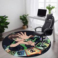 1pc Ben 10 Office Round Area Rug, Under Office Chairs Bedroom Living Room Home Decor a1022291 80cm by 80cm