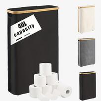 Multifunctional Storage Basket  600D Cationic Laundry Basket with Cover Foldable Toilet Paper Roll Storage Organizer Bag pilka