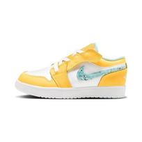 Jordan Air Jordan 1 Low Alt SE PS Canvas Breathable Low top Kids' Skateboarding Shoes Yellow White DX4387-800 28