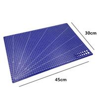 Extra Large Cutting Board Non-Slip Workbench Mat with Measurement Grid Ideal for Sewing Leather Engraving and Fabric Cutting A3 45cm x 30cm mėlyna