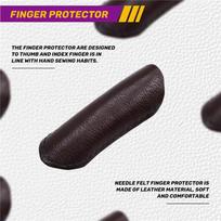 A95D-10PCS Leather Finger Protector Finger Thimble Guards Tools For Hand Craft Jewelry Making NONE