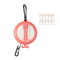 Portable Clothesline with 10 Clips, Heavy Duty Hand Crank Retractable Laundry Rope, Clothes Drying Line for Bathroom Indoor Outdoor Travel raudona