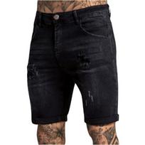 Men Denim Shorts Distressed Rolled Hem Casual Fit Five Pocket Button Fly Classic Summer Jean Shorts L juoda