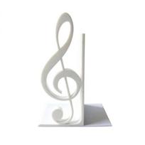 3D Printed Treble Clef Bookends, Music Note Shelf Organizer, Non-Slip Modern Bookend with Stable Support, Sturdy Music Themed Book Stand for Desk balta