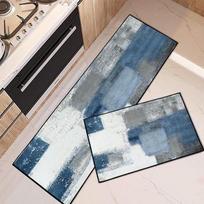 Wood Striped Carpet Kitchen Rug Thin Door Rug Long Floor Mat Laundry Room Carpet Living Room for Bedroom Home Non-slip Floor Mat 40x60cm