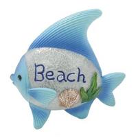 Fish Figurine Coastal Charm Resin Fish Sculpture Beach Relax Fish Statue for Home Bathroom Nautical Themed Decoration mėlyna