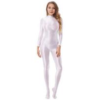 Lady Blizgantis Kūno kojinis triko Elastingas Seksualus Viso kūno kombinezonas Ilgomis rankovėmis Jumpsuit su užtrauktuku Blizgus Lygus Leotard Katytės kostiumas šokių praktikai, klubui, stulpo šokiui 150CM mėlyna