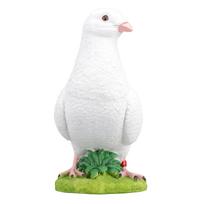 Artificial White Doves Ornament High Simulation Resin White Feather Birds Ornaments for Garden Home Decoration Head