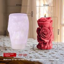 3D rožės stulpo žvakės silikoninė forma  pasidaryk pats  geometrinė gėlės kolonos žvakės gipso ornamento forma vestuvių dekoras