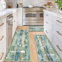 Kitchen Rug Non-slip Floor Mat Soft Machine Washable Carpet Comfortable Imitation Wood Grain Home Decoration Rugs 1pc 50x80cm