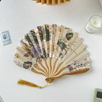Kinų japonų stiliaus šilko vėduoklė sulankstoma vėduoklė Vestuvių vėduoklė Menas Dovanos Šokių Rankinė Ventilė Vintažinis bambuko sulankstomas rankinis gėlių ventiliatorius