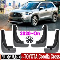 4x Mudflaps For Toyota Corolla Cross   Mud Guards Flaps Splash Guards Mudguards Fender Front Rear Car Accessories Wheel black