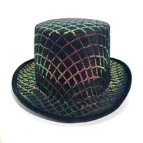 Flat Top Top Hat Men'S High-End Sequined Jazz Hat Women'S Party Performance Hat Men'S Spring Sun Hat M（56-58cm）