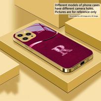 R raidė su auksiniu kraštu Skirta IPhone 16 16Pro Max 15 P ro 14 13 Plus 12 Mini 11Pro Max XS Max XR Auksinis grūdintas stiklas telefono dėklas iPhone 13 mini