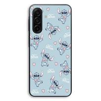 Dėklas Samsung Galaxy A37 Stitch meilė rožinė širdelė Maniacase juoda