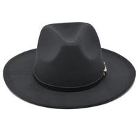 Jazz Hat, Top Hat, 3 Rivets Accessories, Color Top Hat, Men's And Women's Wide Woolen Hat, Retro Large One Size juoda