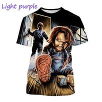 Summer Hot Sale Chucky 3D Printed T-shirts Fun Street Style Short-sleeved Tops Men's And Women's Horror Design Short-sleeved Tee M