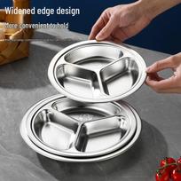 Guro 304 Stainless Steel Round Compartment Meal Plate