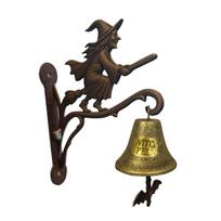 Vintage Witch Doorbell – Iron Halloween Door Hanger Bell With Witch, Outdoor Decorative Bell For Porch, Garden, Front Door, Gothic Witch Decor One Size