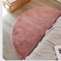 Home Oval Faux Rabbit Fur Rug - Irregular Shape, Soft Short Pile, Perfect for Bedroom or Bedside 50*100cm