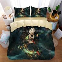 Anime Goku Duvet Cover Super Saiyan Bedding Set For Adult Kids Children Comfortable Quilt Cover 135x200cm 2pcs