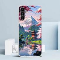 Japanese Cherry Mount Fuji Cover for Samsung Galaxy A17 A37 A57 A16 A26 A36 A56 A15 A14 A55 Phone Case A13 A53 A25 A35 A24 A34 A Samsung A36 gray