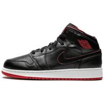 Jordan 1 Retro Mid Black Gym Red 554725-028 36.5