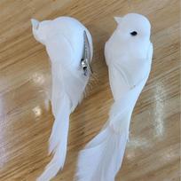 1PCS Artificial Birds Simulated little bird, white bird, feathered bird, little white dove Decoration