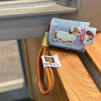For AirPods 1 2 3 4 Pro 2 Pro 3 Case Cartoon Embroidery Dachshund Dog Denim Pattern Earphone Case Cover Leather with Lanyard For AirPods 1