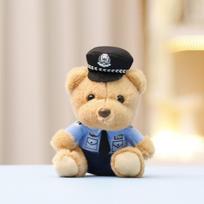 Bear Cute Toy Keychain Traffic Police Themed Bear Plush Toy Stuffed Doll Soft Plush Pendant Charm For Car Backpack Decor Gift