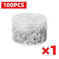 Clear Push Pins with Plastic Head & Steel Point, Thumb Tacks for Bulletin Cork Board, Wall Hanging, Photos, Home Office & Craft Projects 100 Pcs gryna